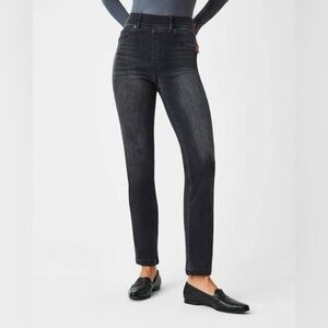 Spanx Straight Leg Jeans Vintage Black 20355R Pull On